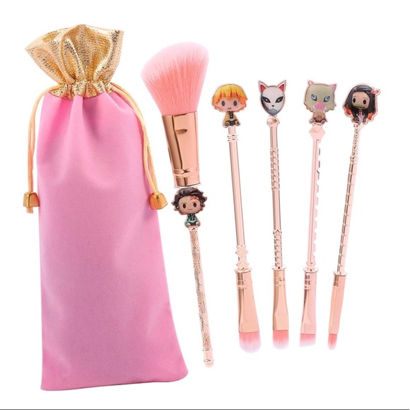 Other - Demon Slayer Makeup Brush Set 5pcs Anime